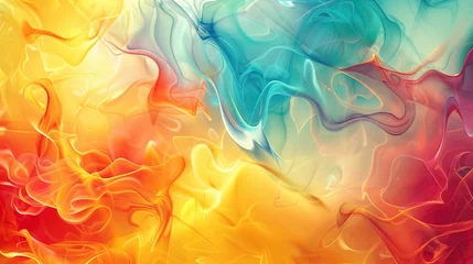 Foto op Plexiglas abstract generative art, subject chemical ingredient, vibrant colors, hint yellow, © B.Panudda