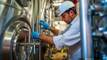 Workers carefully monitor the temperature and fermentation levels of each batch ensuring the utmost quality in every bottle.