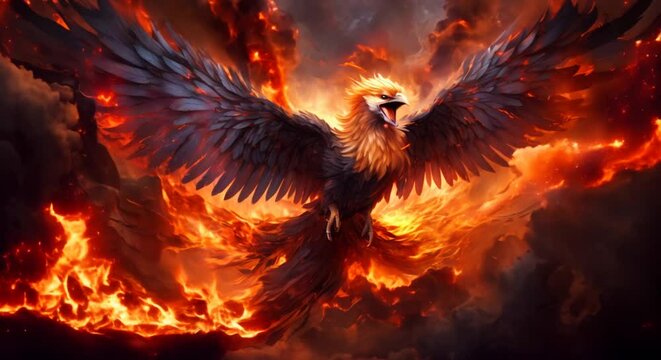 Investing growth depicted with a phoenix rising