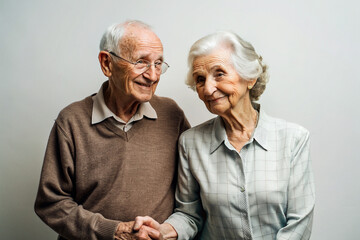 Content Elderly Couple Holding Hands