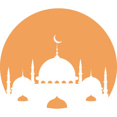 Circle Muslim Mosque Silhouette