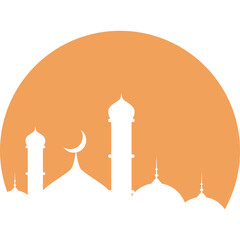 Circle Muslim Mosque Silhouette