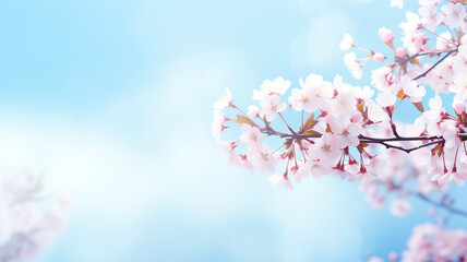 Obraz premium Beautiful pink cherry blossom background
