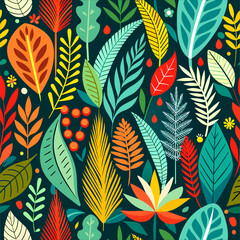 seamless background with leaves