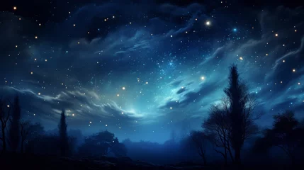 Tissu par mètre Univers Bright full moon, night sky with ample space around