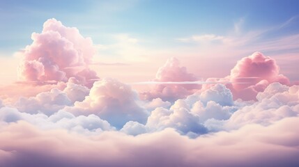 Dreamy cloudscape, pastel colors - obrazy, fototapety, plakaty