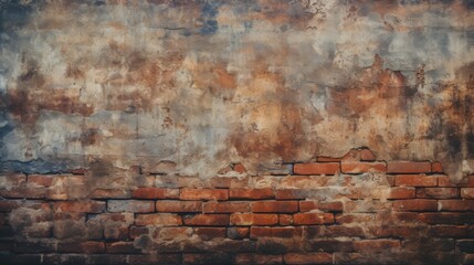 Grunge brick wall texture, urban backdrop with space