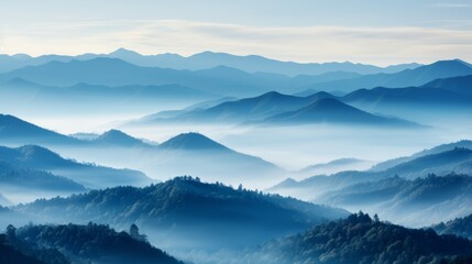 Morning mountain mist, ethereal layers with top copy area
