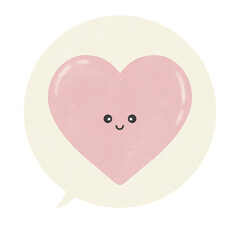 Watercolor Cute adorable joyful love pink message hearts