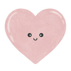 Watercolor Cute adorable joyful love pink heart