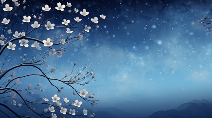 Starry night sky, cosmos with corner for text