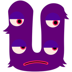 Letter U Monster Character