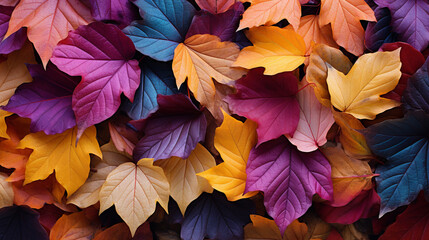 Texture of multicolored autumn foliage