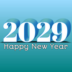 Happy New Year 2029 card - obrazy, fototapety, plakaty