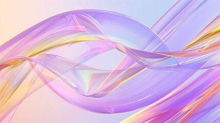 Pastel Tones of Fluid Digital Art: Colorful Abstract Waves in Motion and Gradient Flow of Iridescent Shapes