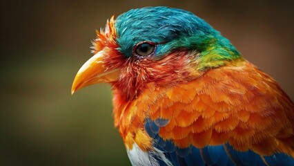 Follow bird beneath canopy tropical paradise whose feathers equal vibrant blossoms far-off flowers. flits among the trees, plumage,  symphony pinks, oranges, and purples, creates a spectacle color.