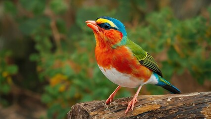 Follow bird beneath canopy tropical paradise whose feathers equal vibrant blossoms far-off flowers. flits among the trees, plumage,  symphony pinks, oranges, and purples, creates a spectacle color.