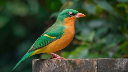 Follow bird beneath canopy tropical paradise whose feathers equal vibrant blossoms far-off flowers. flits among the trees, plumage,  symphony pinks, oranges, and purples, creates a spectacle color.