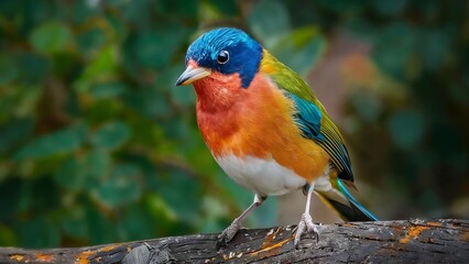 Follow bird beneath canopy tropical paradise whose feathers equal vibrant blossoms far-off flowers. flits among the trees, plumage,  symphony pinks, oranges, and purples, creates a spectacle color.