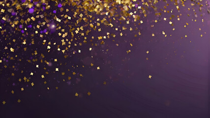 Fototapeta na wymiar gold and purple abstract glitter confetti bokeh background