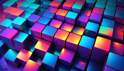 Cube Gradient Wallpaper, Background, Gradient, Cube, Colorful, Wallpaper, Abstract, Vibrant, Design, Texture, Pattern, Modern, Decoration, Artistic, Digital, AI Generated