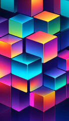 Cube Gradient Wallpaper, Background, Gradient, Cube, Colorful, Wallpaper, Abstract, Vibrant, Design, Texture, Pattern, Modern, Decoration, Artistic, Digital, AI Generated