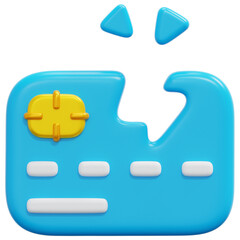 credit card 3d render icon illustration