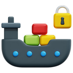 logistic crisis 3d render icon illustration