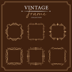 Vintage frames set. Retro design elements. Vector illustration.