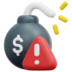 debt 3d render icon illustration