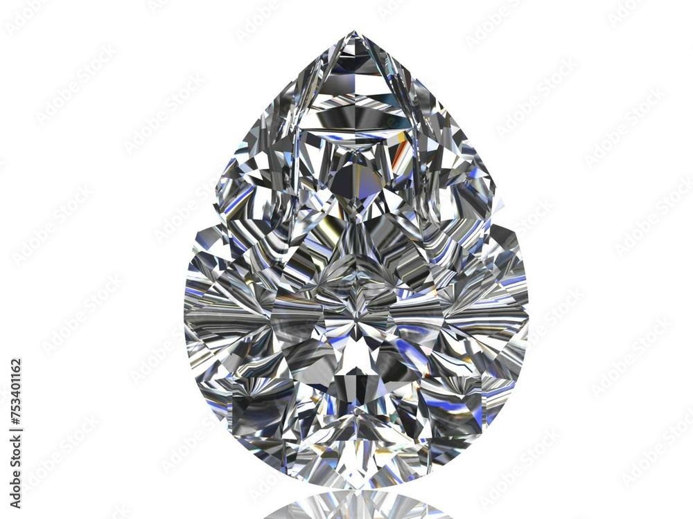 Wall mural diamond on white background (high resolution 3D image)