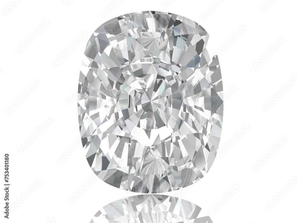 Wall mural diamond on white background (high resolution 3D image)