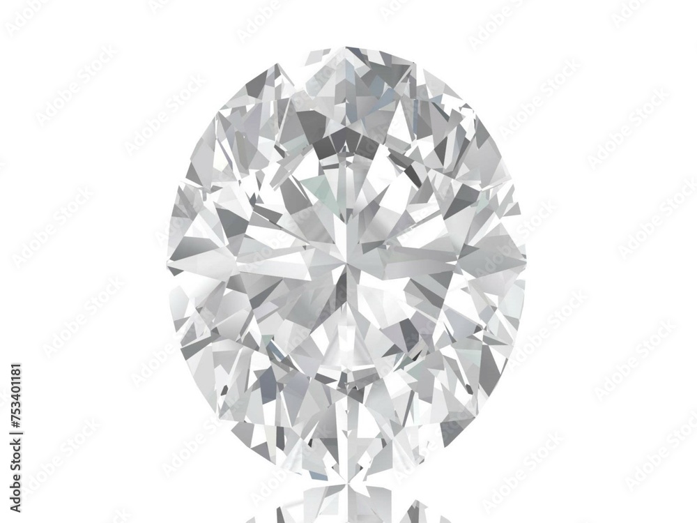 Wall mural diamond on white background (high resolution 3D image)