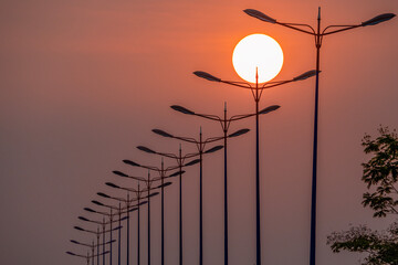 February 17, 2024: beautiful sunset in Ho Chi Minh City, Vietnam