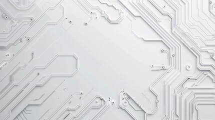 Abstract gray and white background with circuit board lines