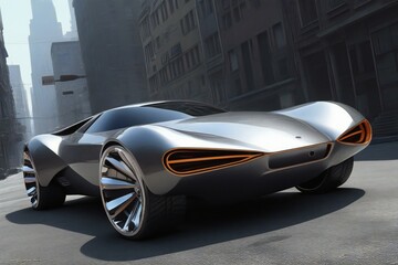 concept sports car on the street