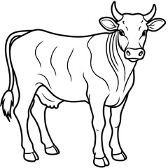 Fototapeta premium Cow, heifer, ladybird, pet, vector, illustration, draw, cartoon, pretty, cute