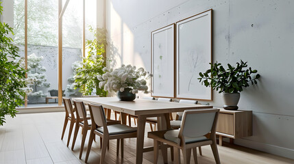 Fototapeta na wymiar minimalist dining room