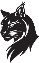 Bobcat silhouette face logo on white background 