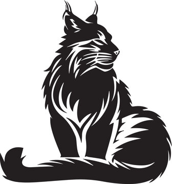 recommend clip art: Bobcat silhouette face logo on white background 