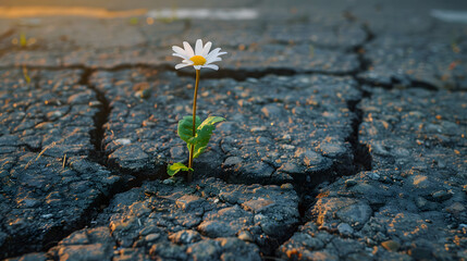 破壊された大地から芽生える未来への希望を象徴する花