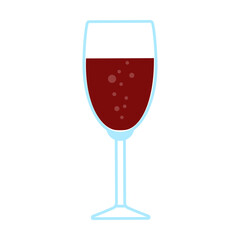 Half Poured Bubbling Red Wine Glass Icon