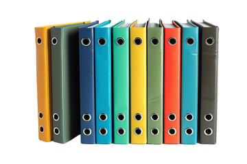 A row of red and yellow file folders for organizing business documents