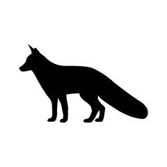 black silhouette of a fox