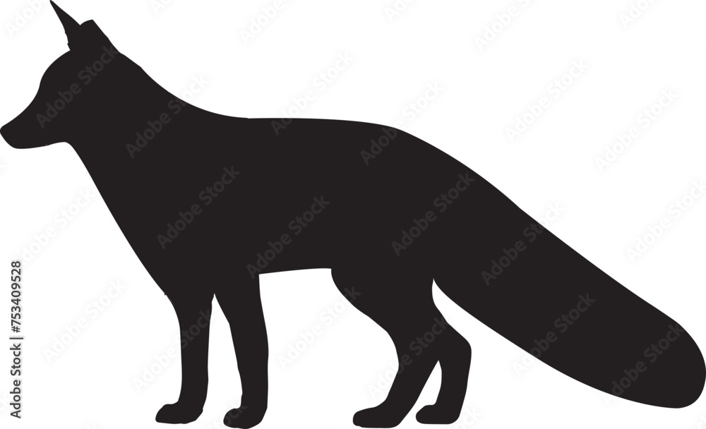 Poster vector black silhouette of a fox