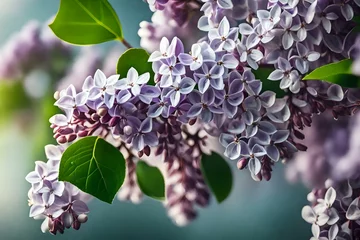 Deurstickers branch of lilac © Nazir