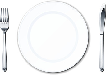 皿とナイフ＆フォーク　食事のイメージ