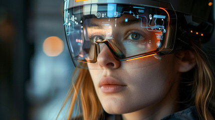 Explore human augmentation through AR showcasing cognitive enhancement and wearable technology for an evolved lifestyle