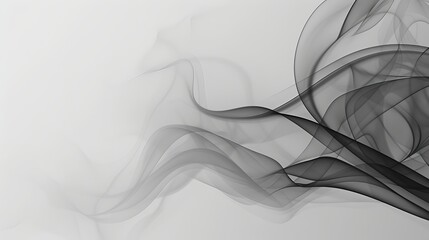 Black smoke abstract on white background, fire design, ink water,Abstract fume curves on the white background,Black smoke undulates on a white background


