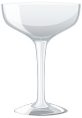 Vector illustration of a clear wine glass.